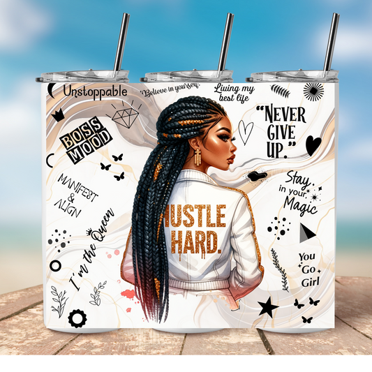 Hustle Hard -20oz Skinny Tumbler