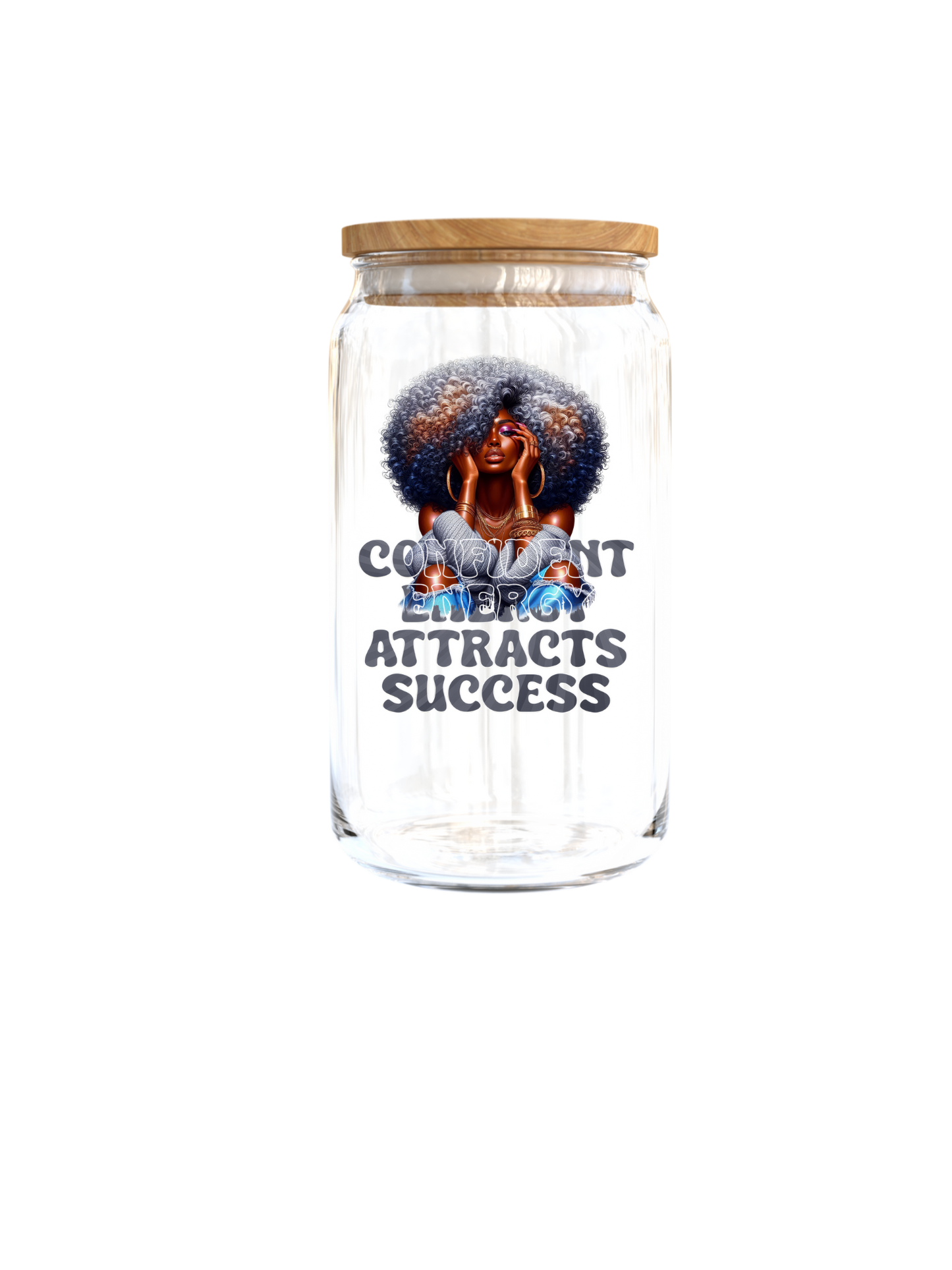 Confident energy attracts success -(Melanin inspirational women )  -UV DTF