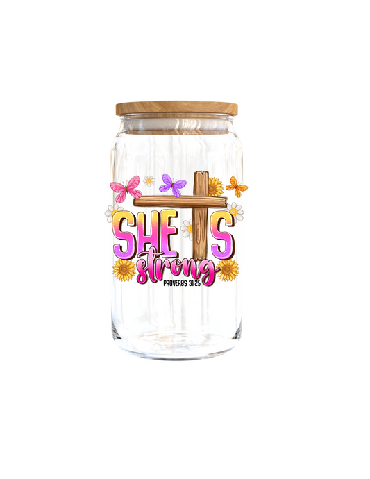 She is Strong-| UV DTF DECAL 3''(Double Sided image)