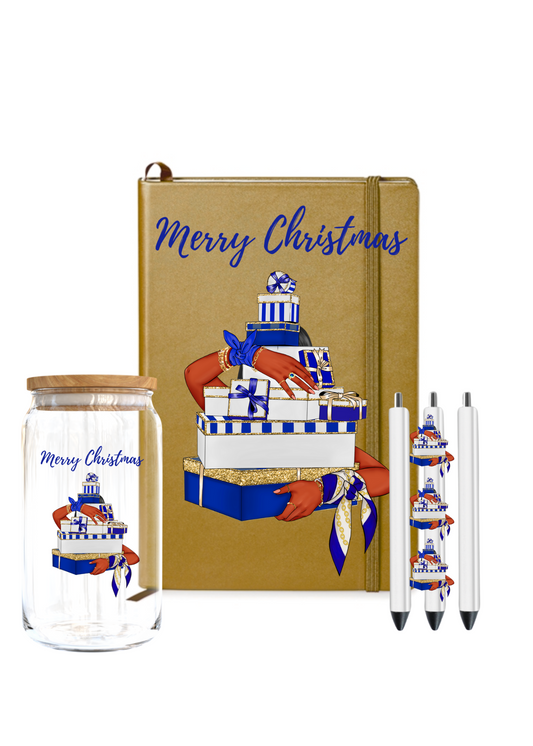 Merry Christmas (Gift boxes) BLUE, WHITE-UV DTF
