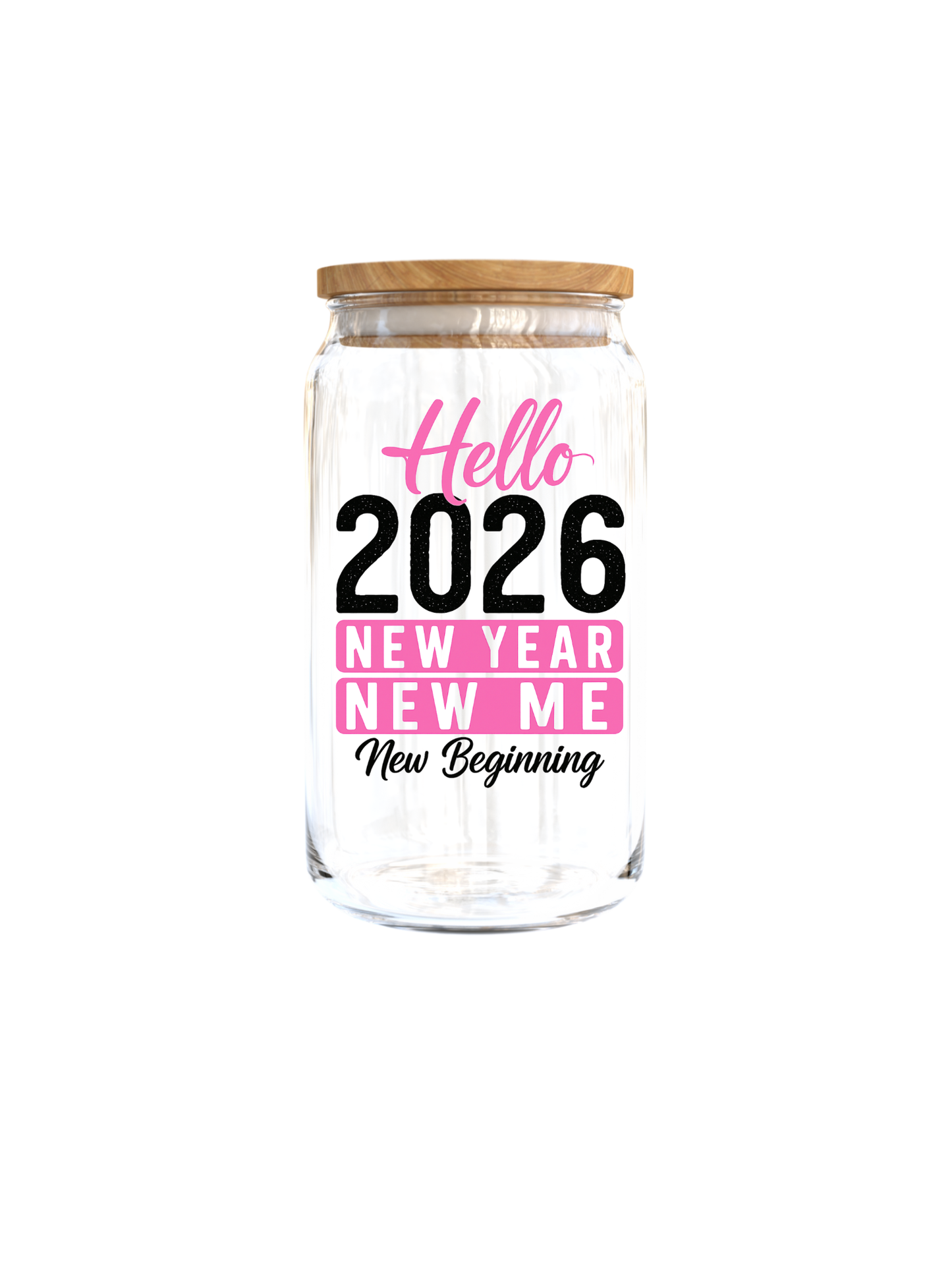 Hello 2026 New New year (pink)- (Inspiration related)-UV DTF