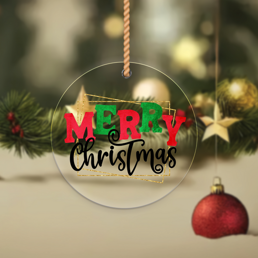Merry Christmas - Christmas Ornament UV DTF