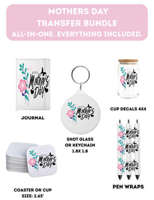 Happy Mothers Day (with flowers) -Everything Included-UV DTF