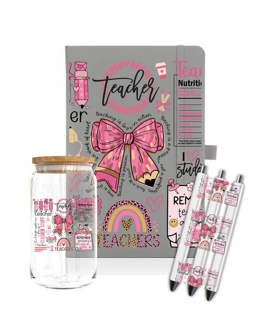 Teacher - pink- Journal UV DTF
