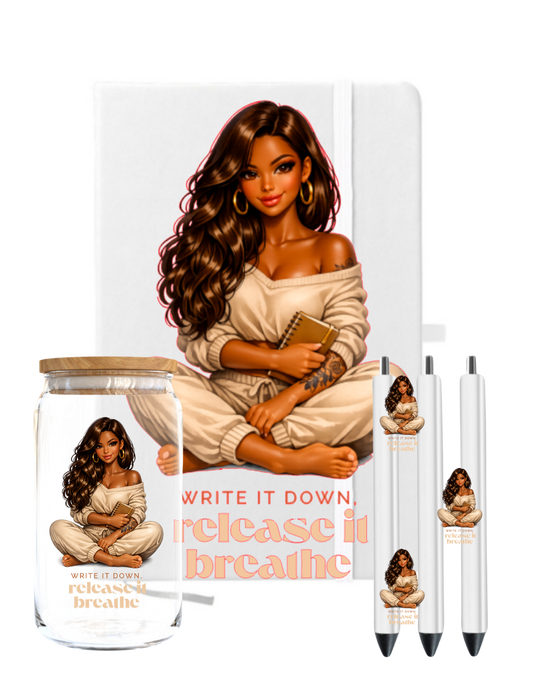 Write it down Release it Breathe (Brown Skin)-UV DTF
