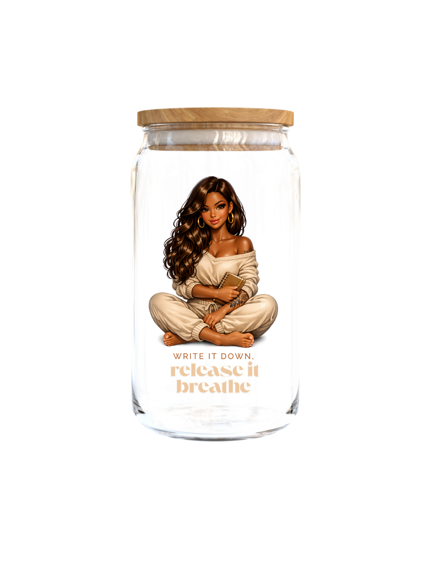 Write it down Release it Breathe (Brown Skin)-UV DTF