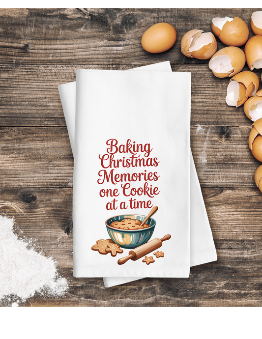 Baking Christmas Memoreis one cookie at a time- Kitchen Towel DTF