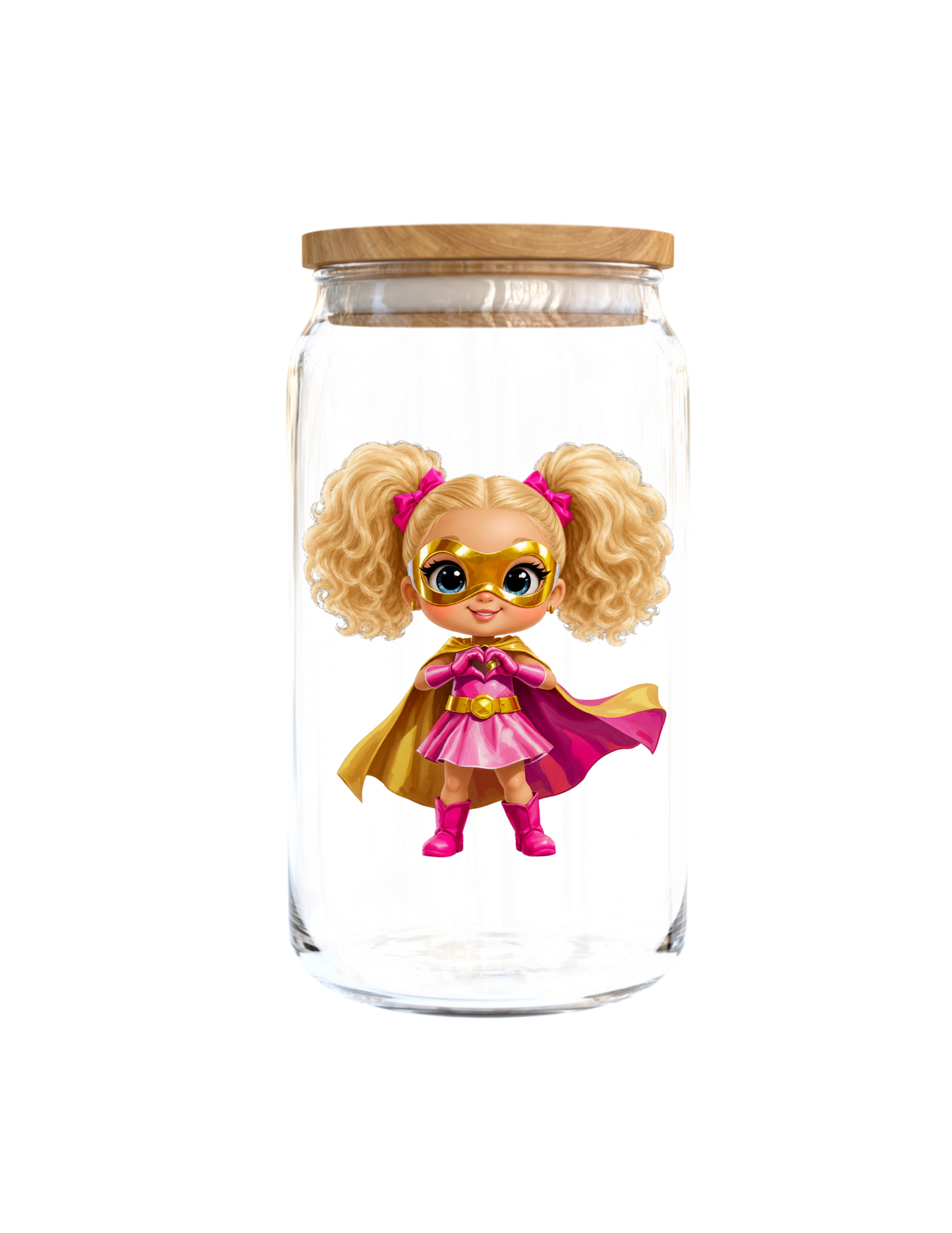 Little Girl Pink Super Hero (Vanilla ) -UV DTF