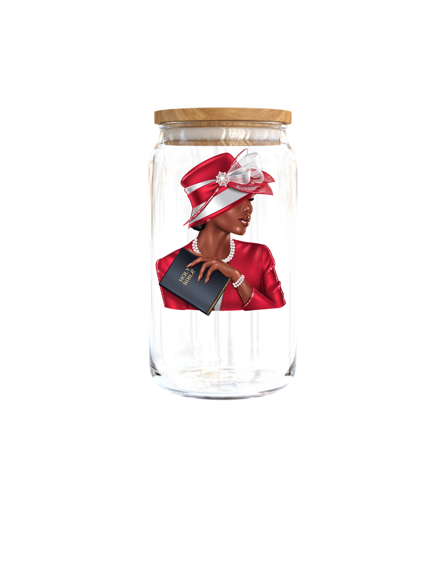 Church woman-red outfit- Journal UV DTF