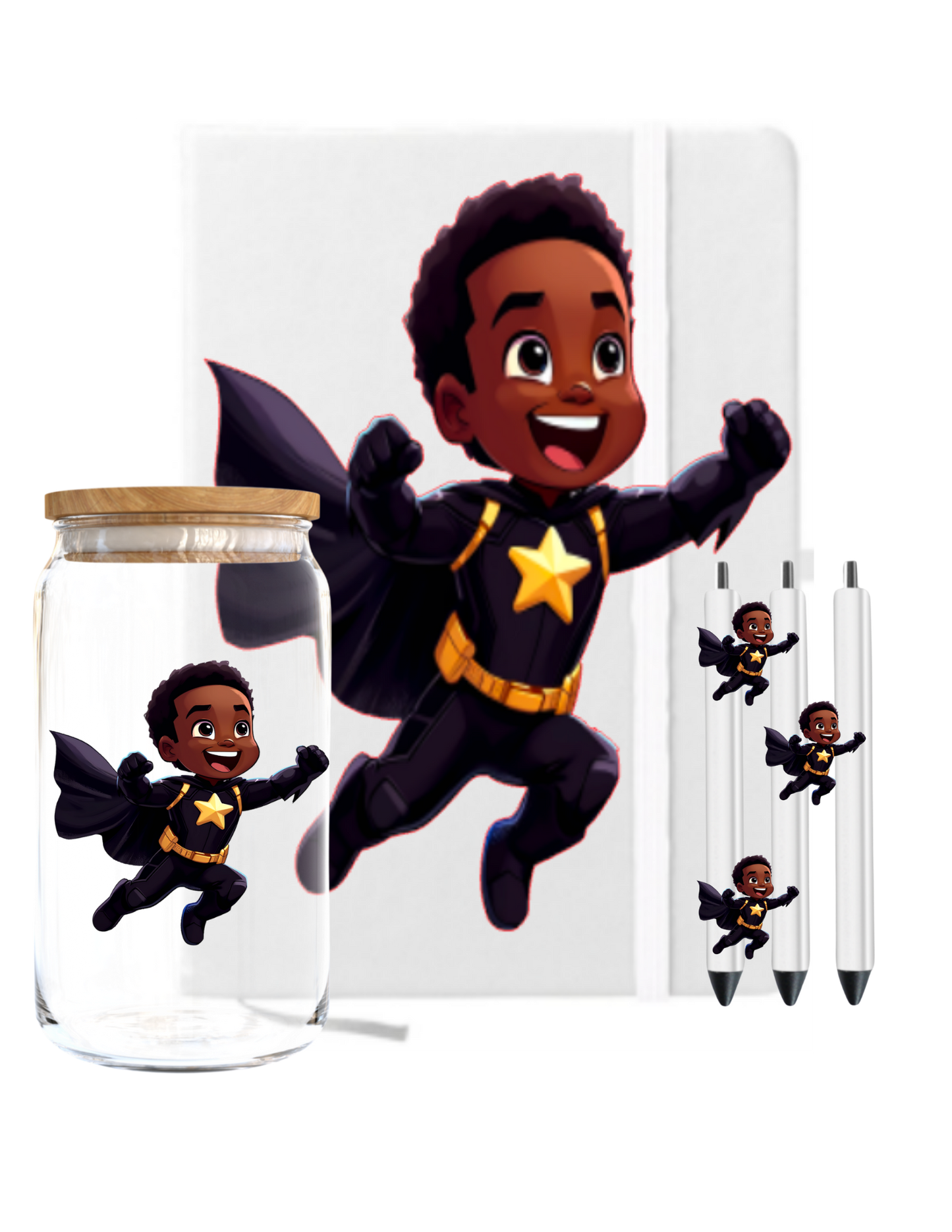Little Boy Super Hero (Black) -UV DTF