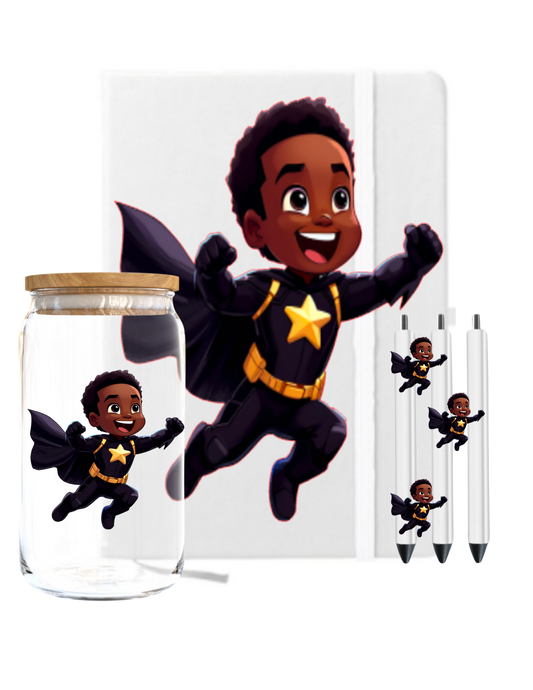 Little Boy Super Hero (Black) -UV DTF