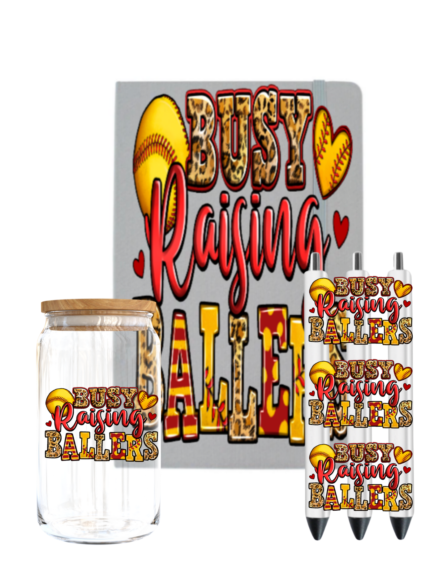 Busy Raising Ballers (Softball Mom) - Journal UV DTF DECAL