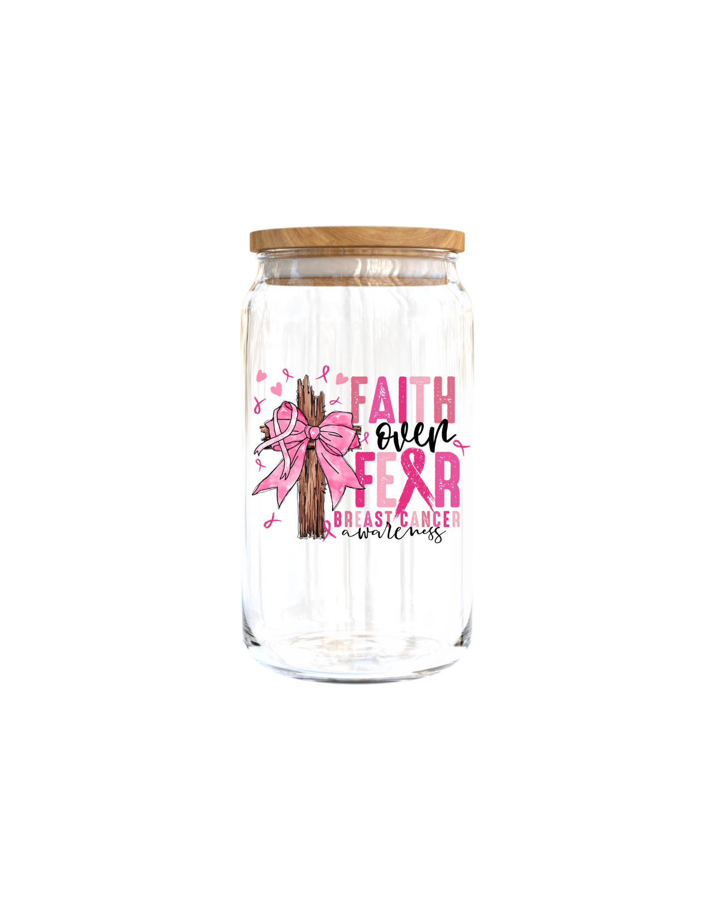 Faith over Fear Breast Cancer awareness  - Journal UV DTF
