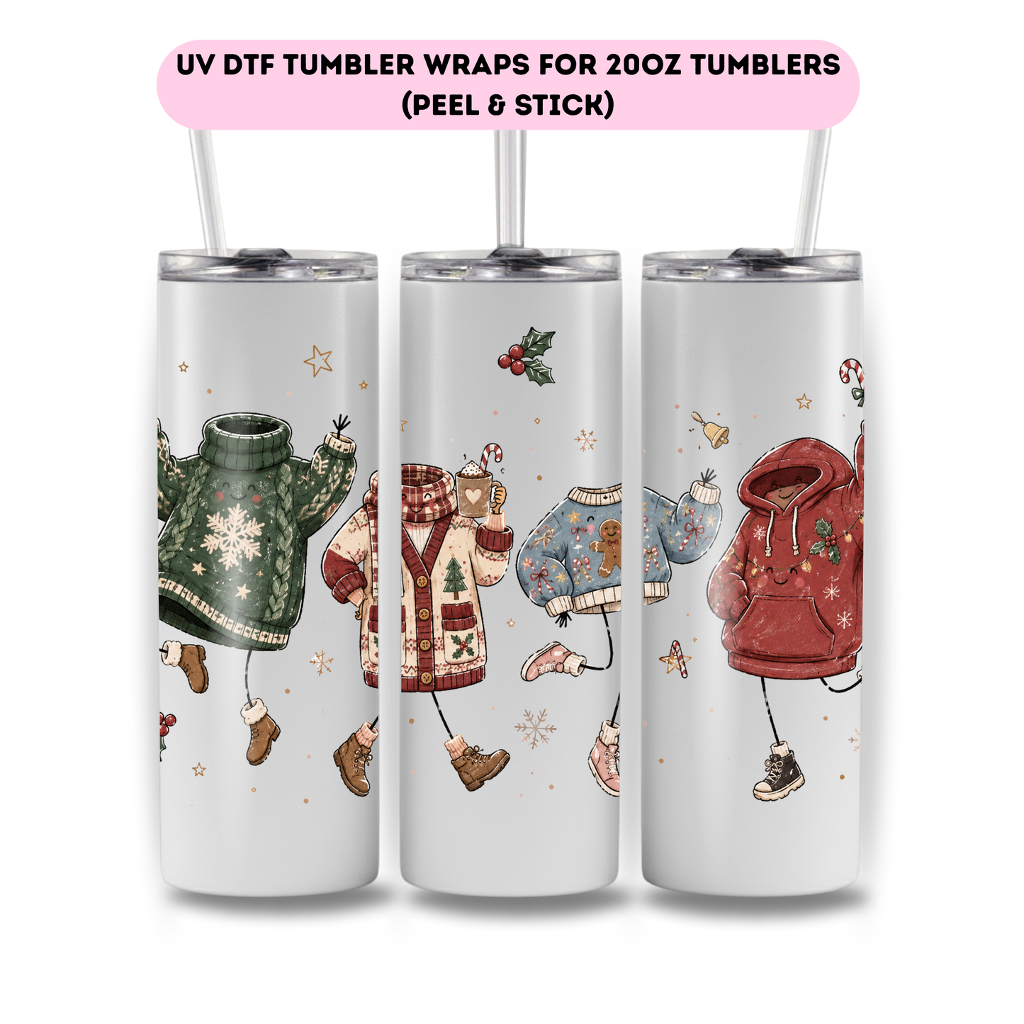 Sweater weather (Christmas THEME)-FULL WRAP UV DTF DECAL