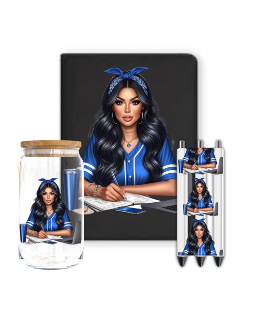 Latino girl blue - Journal UV DTF