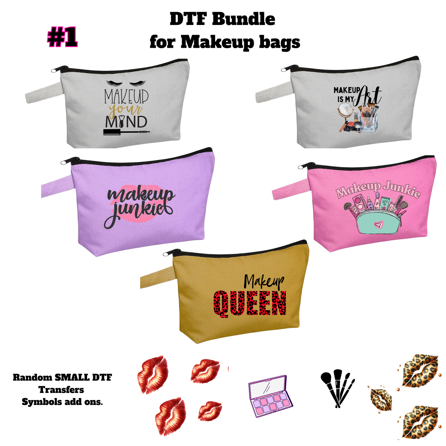 Makeup BAGS bundle  (#1). -Dtf Transfer