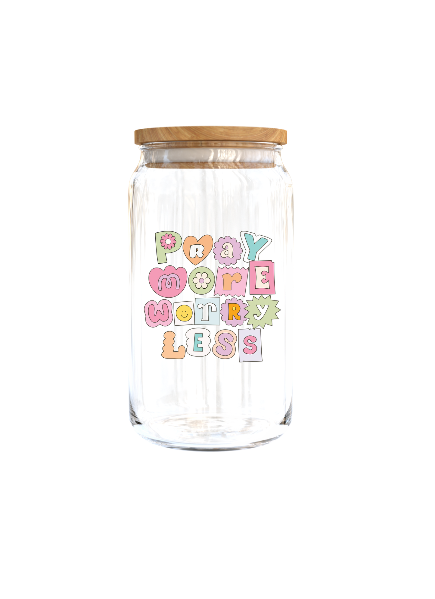 Pray more worry less-UV DTF DECAL 3'' (Double Sided)