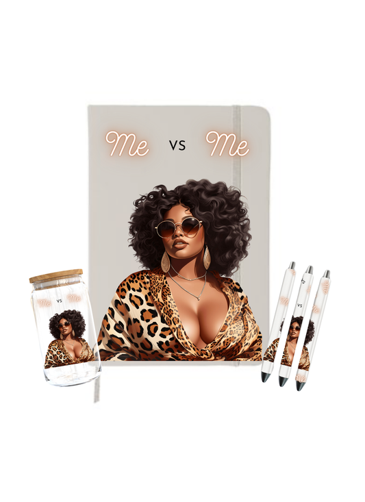 Me vs Me -Black girl  | Journal UV DTF DECAL