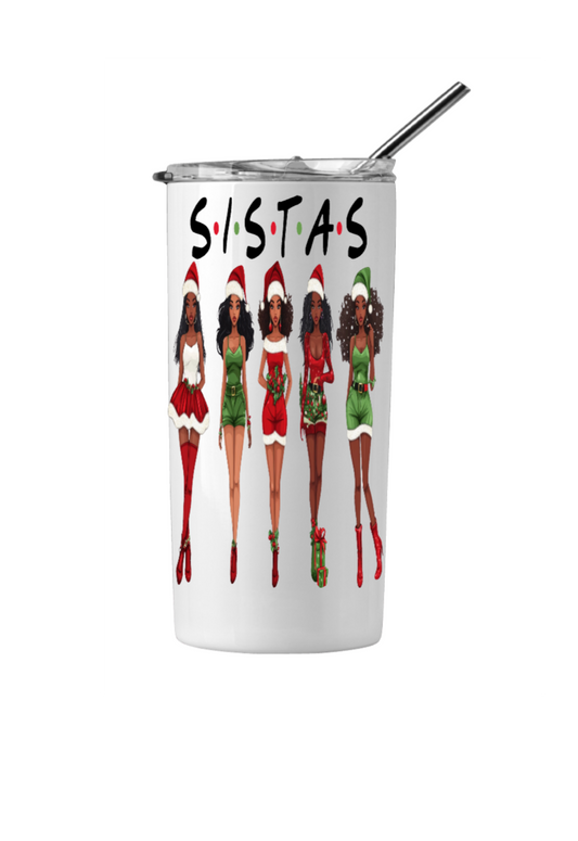 Sistas Christmas - UV DTF DECAL 5x7 design for a TUMBLER
