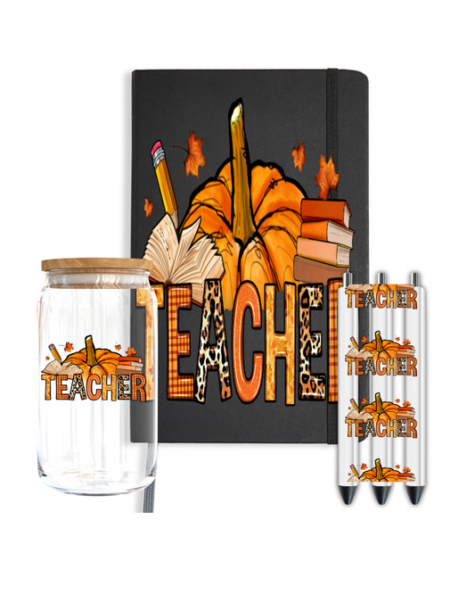 Pumkpin theme TEACHER  -Journal UV DTF DECAL