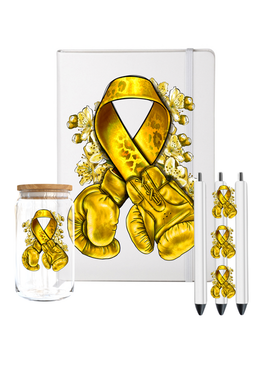 Childhood Cancer Yellow - Gloves -UV DTF