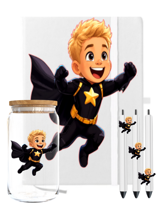 Little Boy Super Hero (Vanilla ) -UV DTF