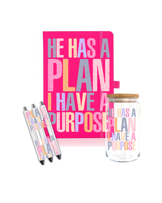 He has a Plan I have a Purpose- Journal UV DTF