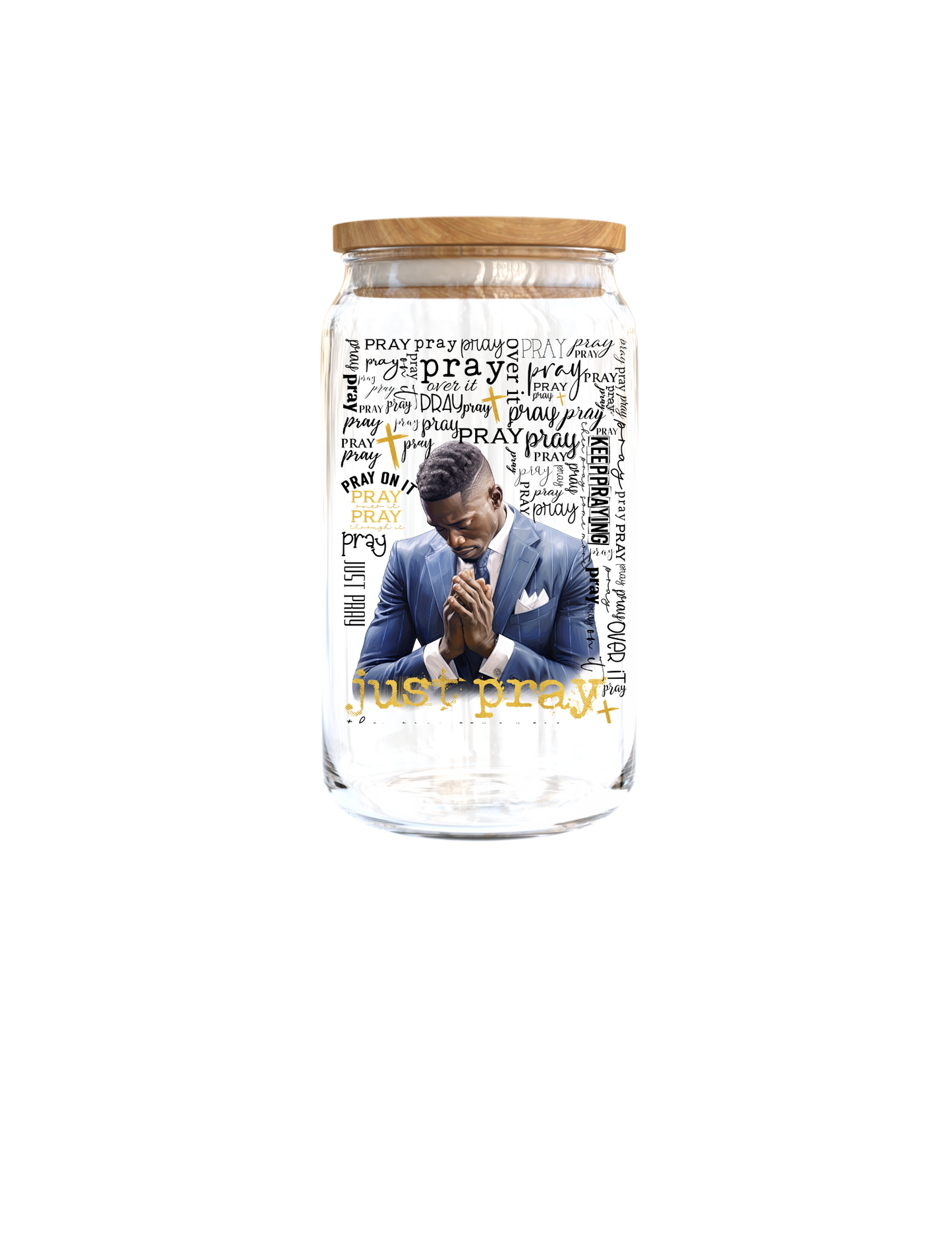 Just Pray ( Black Male) | Journal  UV DTF DECAL