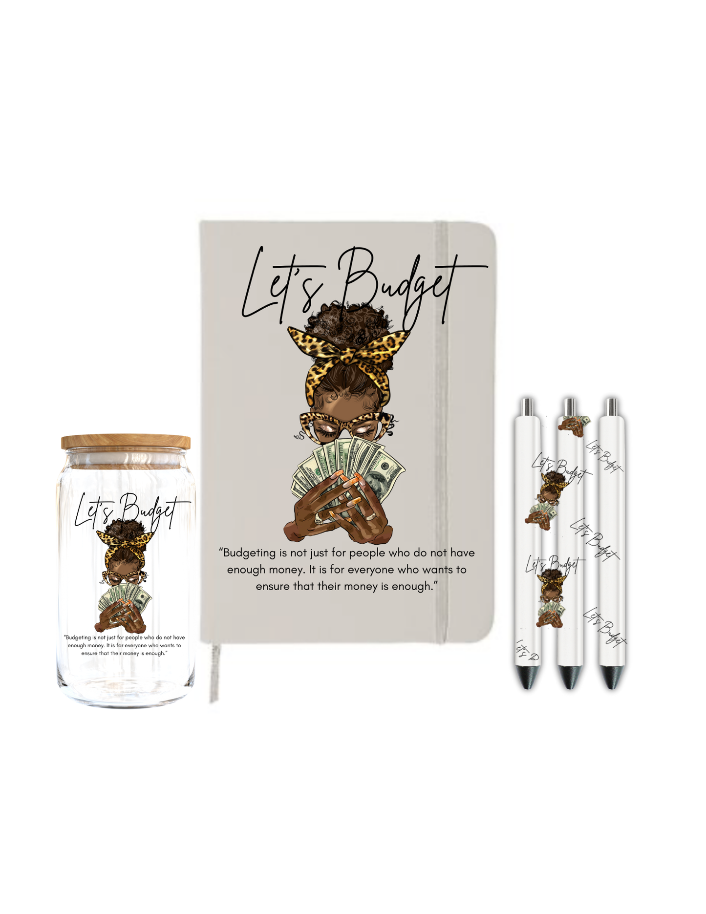 Let's Budget (Black Girl ) | Journal  UV DTF DECAL