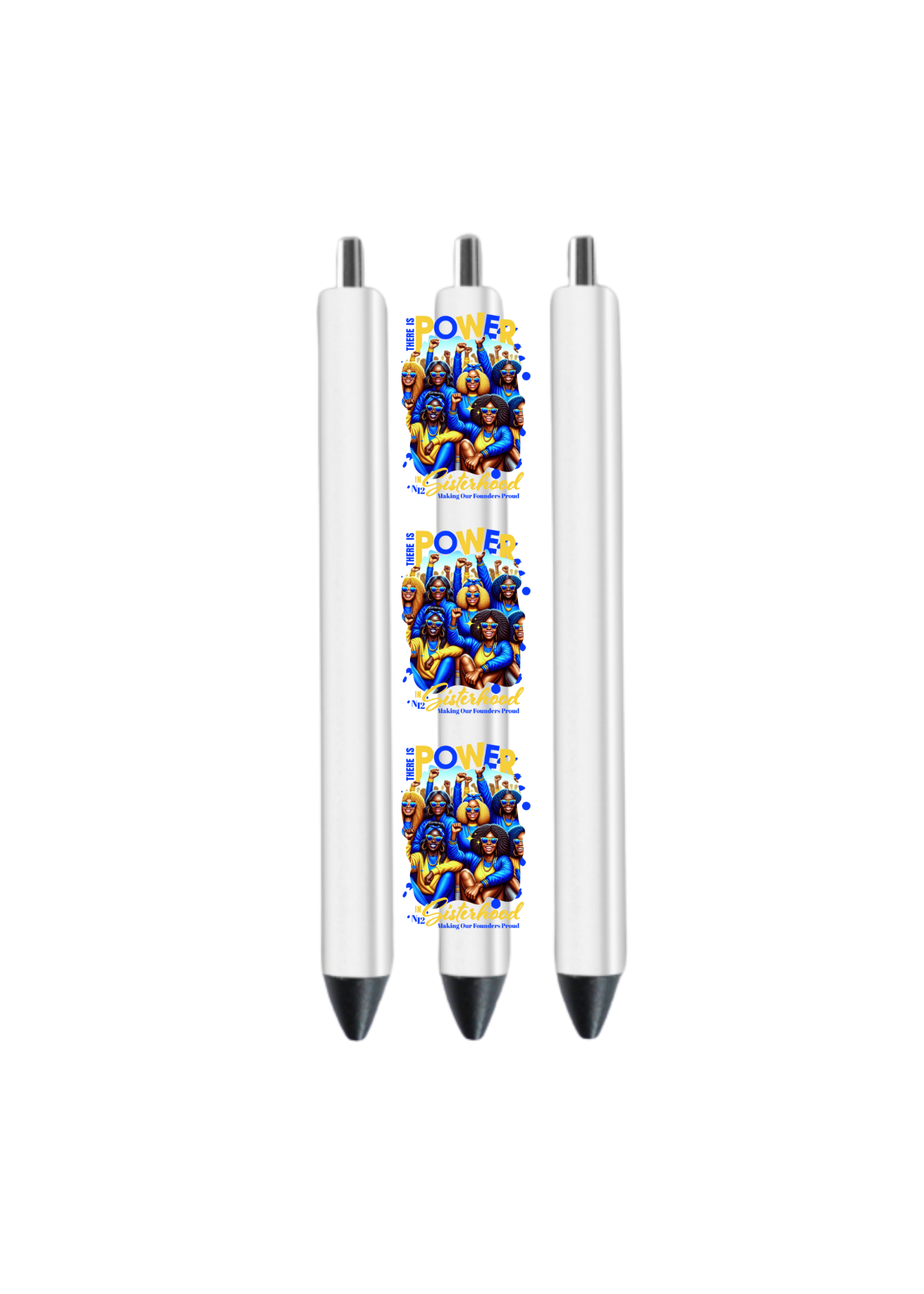 There is power in Sisterhood (BLUE AND YELLOW) (Melanin related)-UV DTF