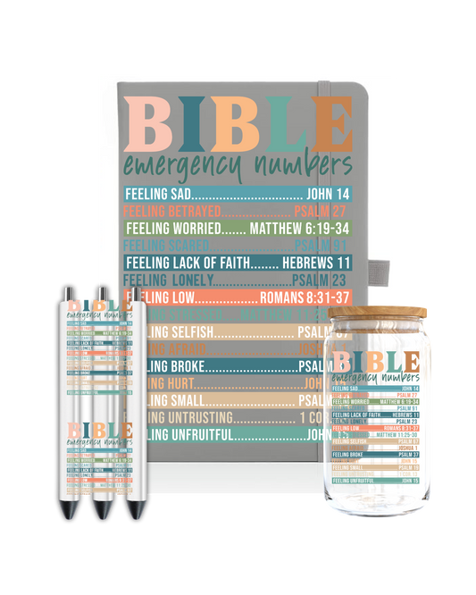 Bible Emergency Number-BLUE- Journal UV DTF