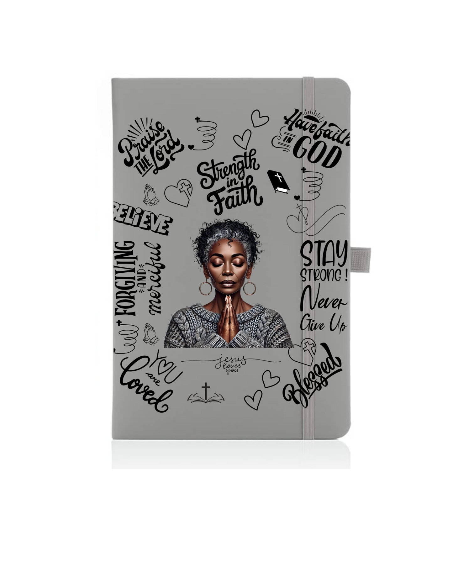 Strength -grey sweatshirt  Journal UV DTF