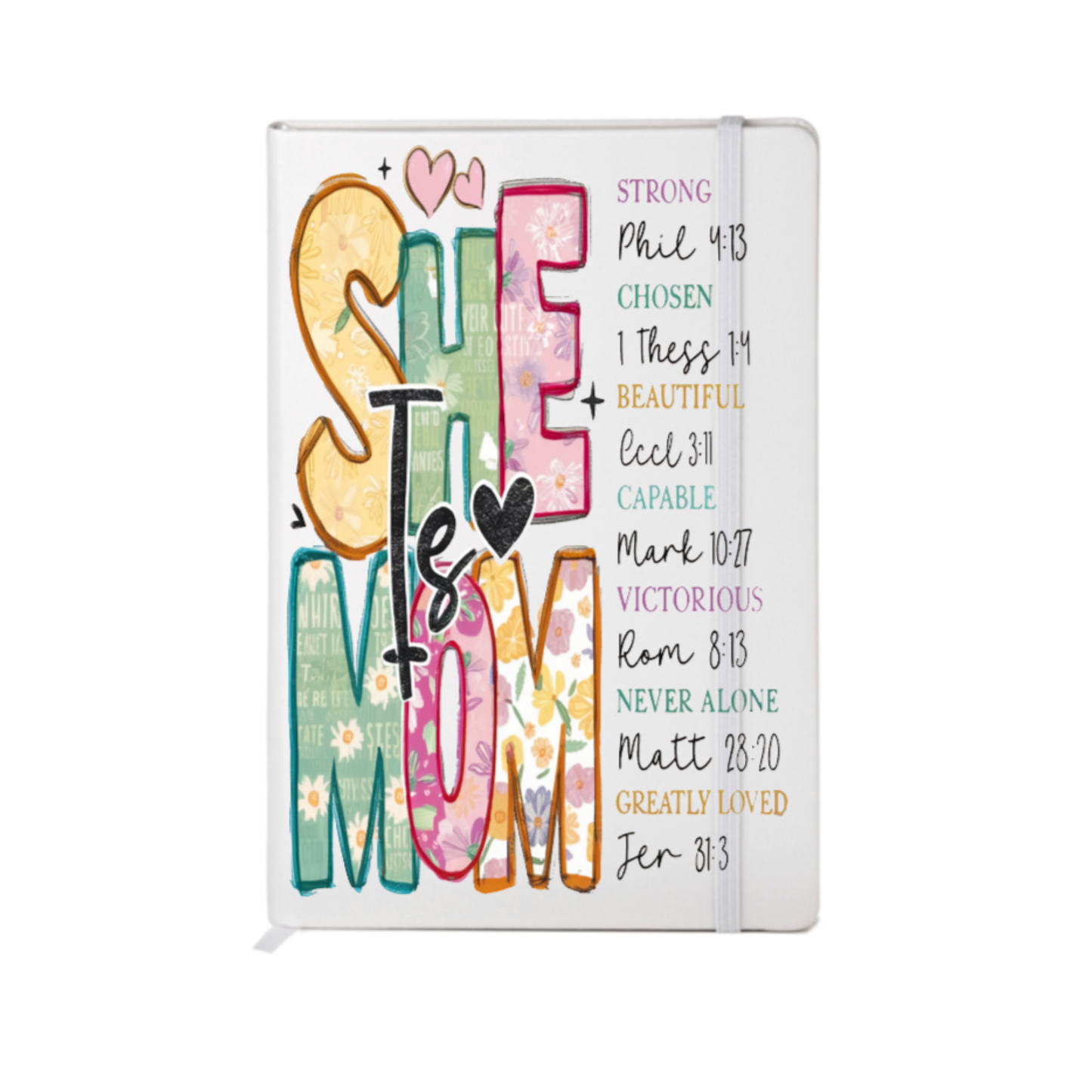 She is Mom with Christian Scriptures  (mother's day ) -Journal UV DTF DECAL