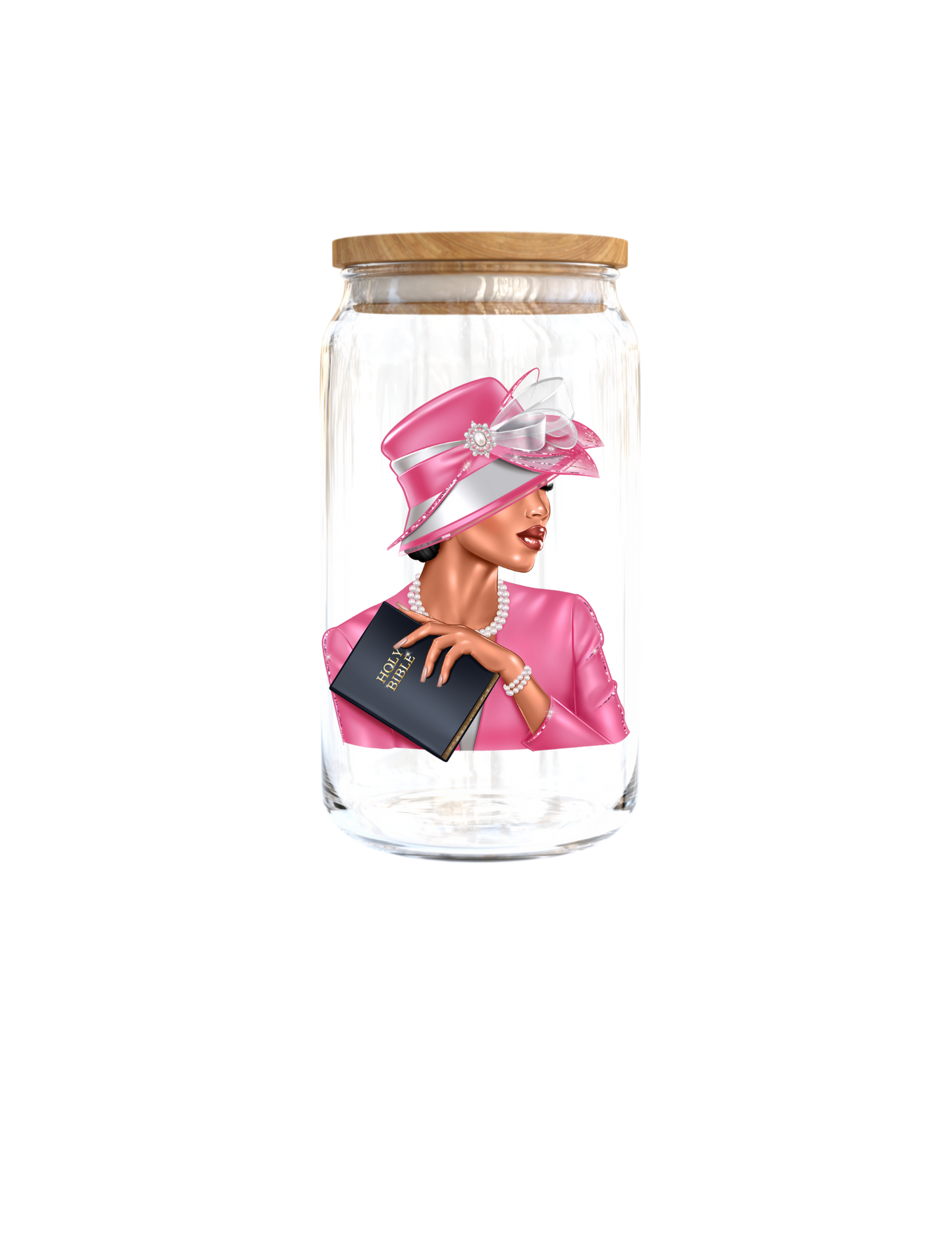 Church woman-pink outfit- Journal UV DTF