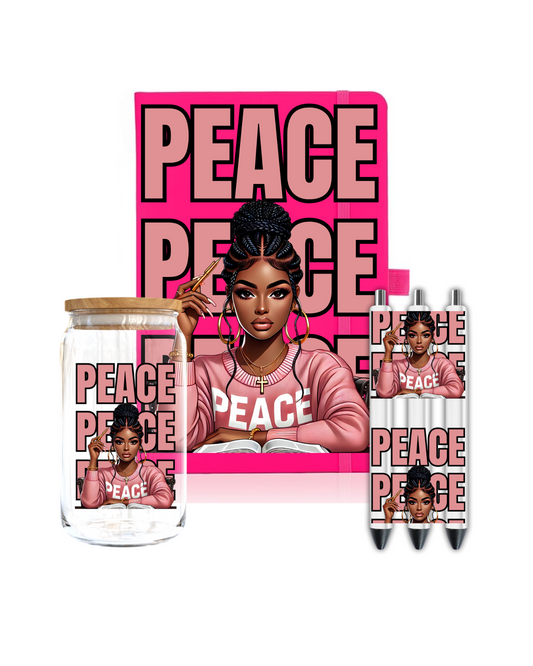 Peace (pink)- Journal UV DTF