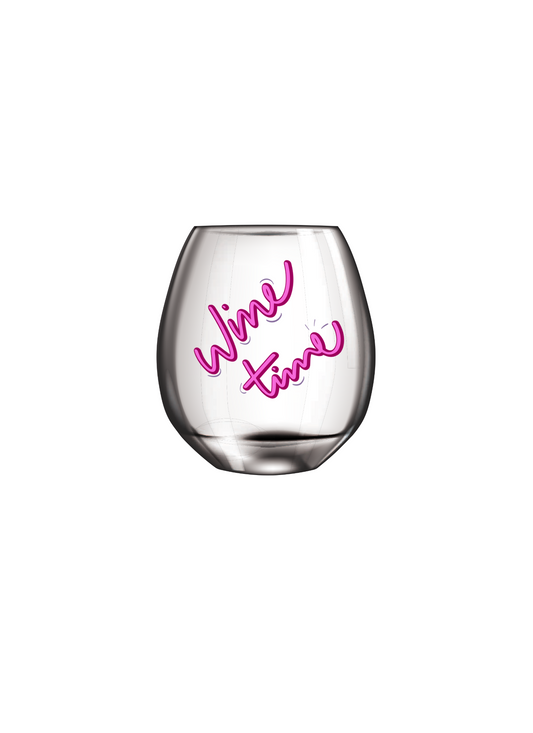 Wine Time - UV DTF DECAL-can also be applied on Wine glasses