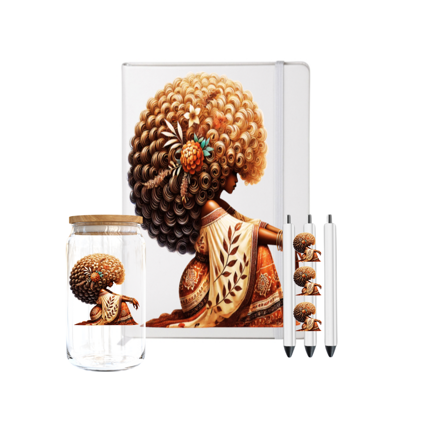 Black woman Blonde afro -UV DTF