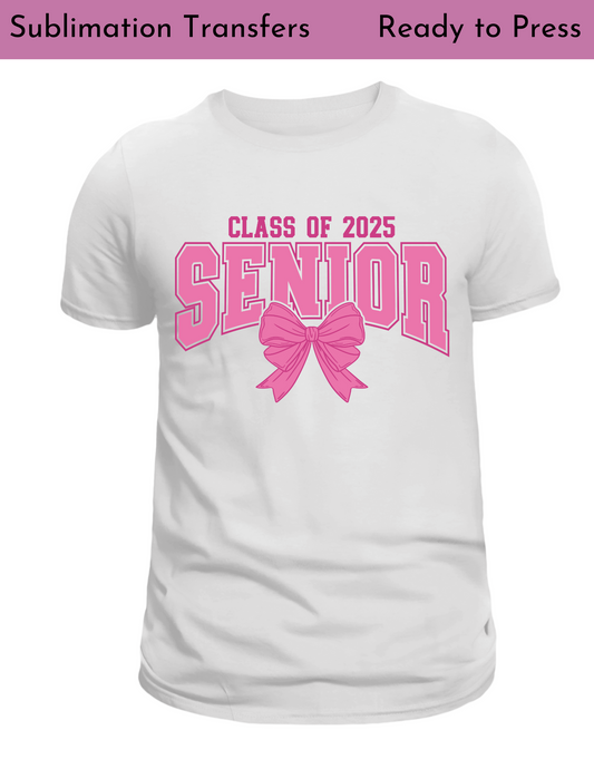 Class of 2025 Pink Ribbon Sublimation transfer, Sublimation transfers, Ready to press transfer