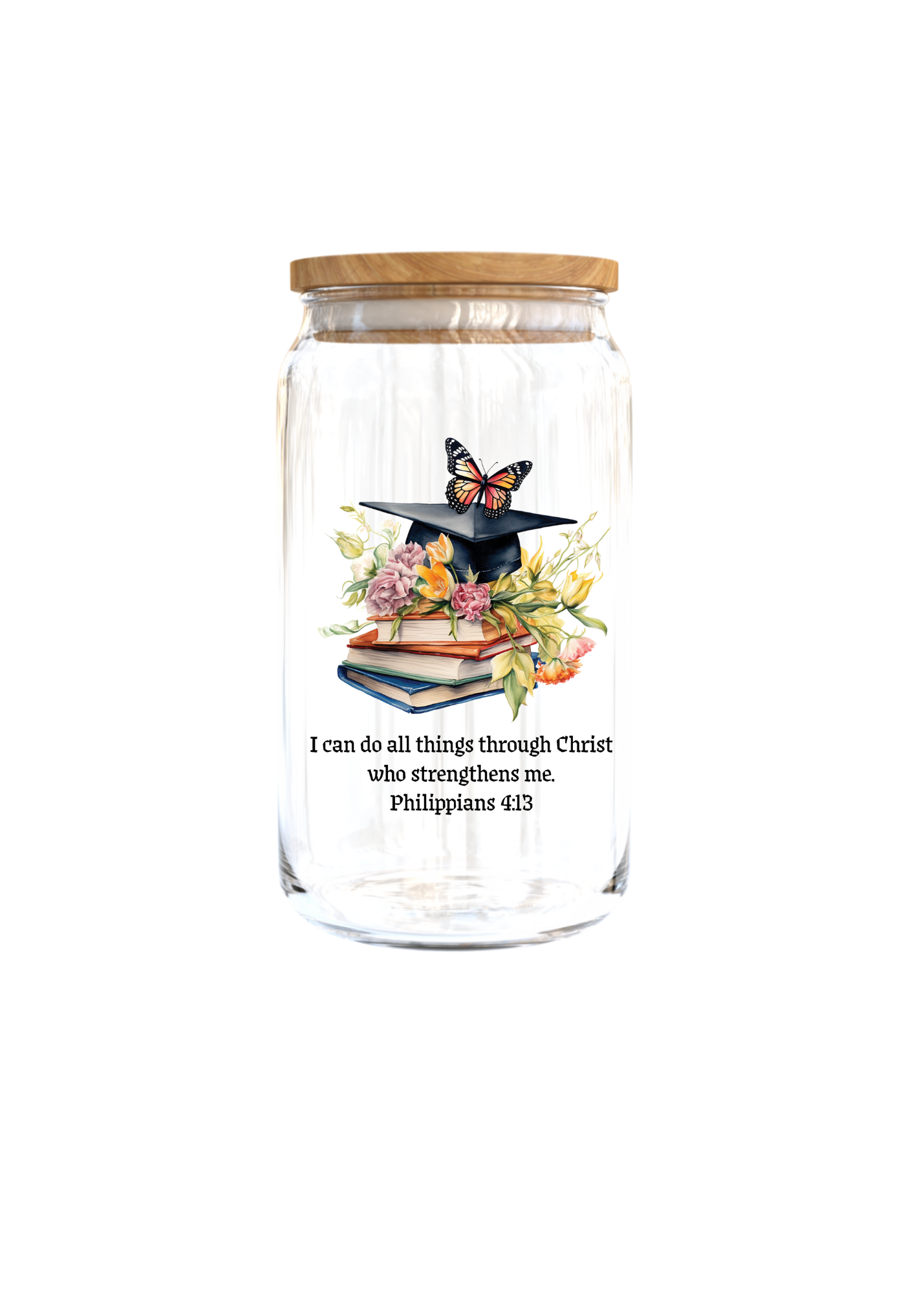 I can do all things through - Graduation (Cap with butterflies  & flowers)-UV DTF