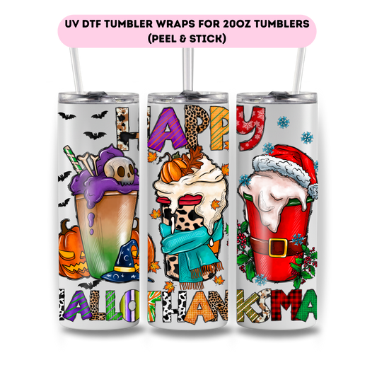 Happy Hallothanksmas-FULL WRAP UV DTF DECAL