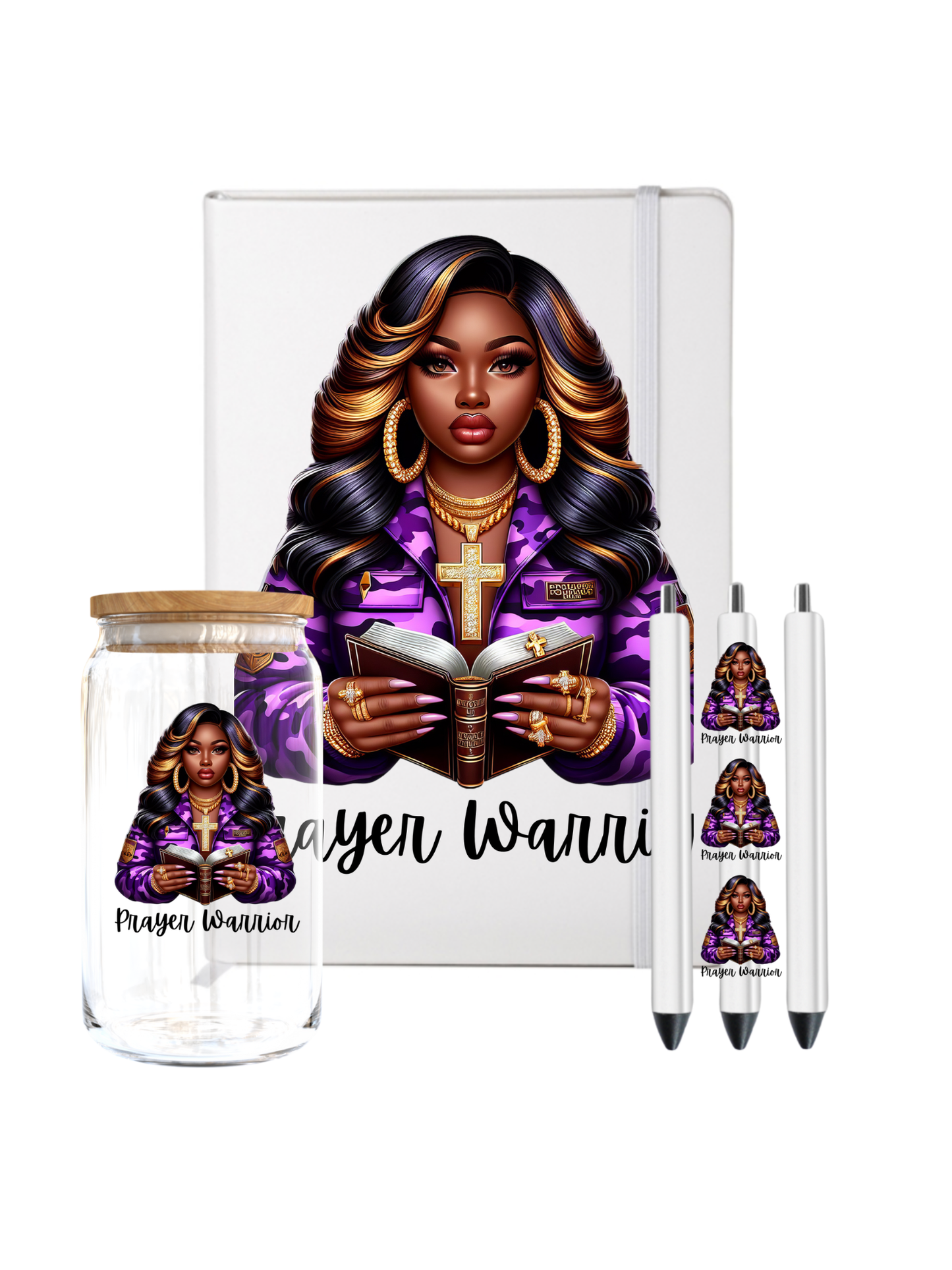 Prayer Warrior in purple-(Christian & Melanin related)-UV DTF