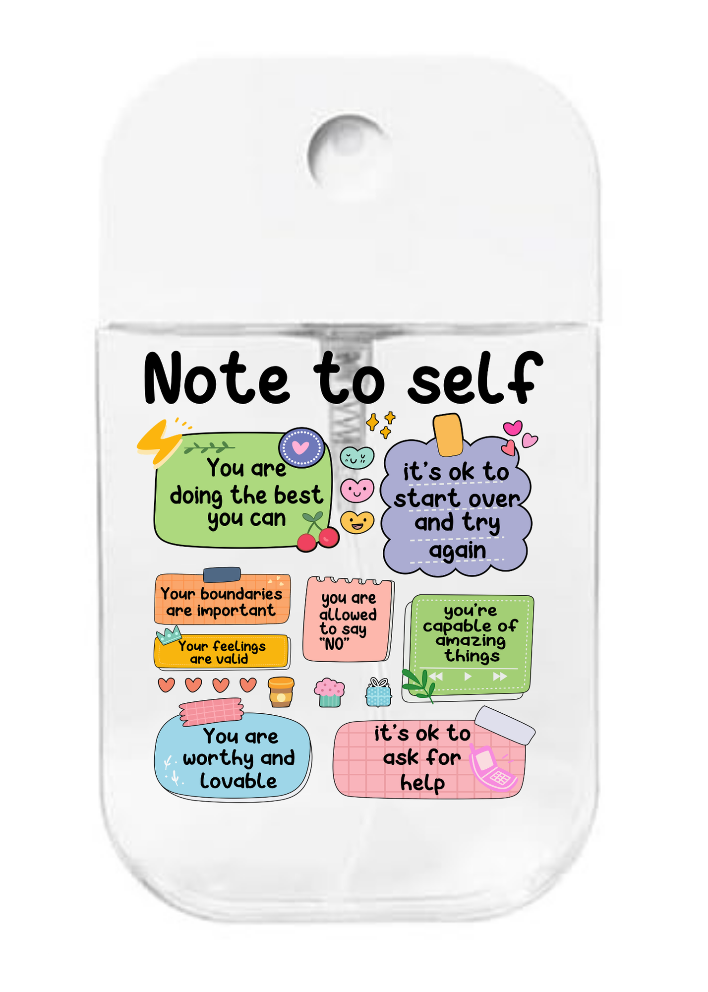 Note to self- UVDTF- Spray bottle Tranfers
