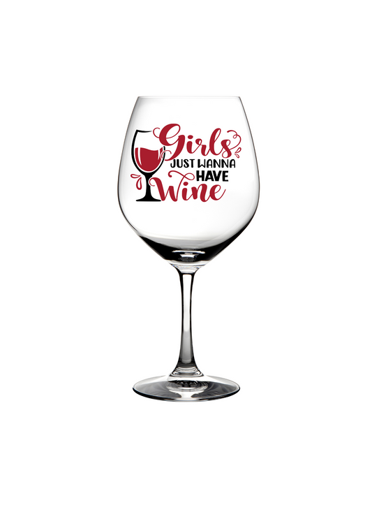 Girls just wanna have wine - UV DTF DECAL 3''  *Can be applied on Wine or Glass Can*