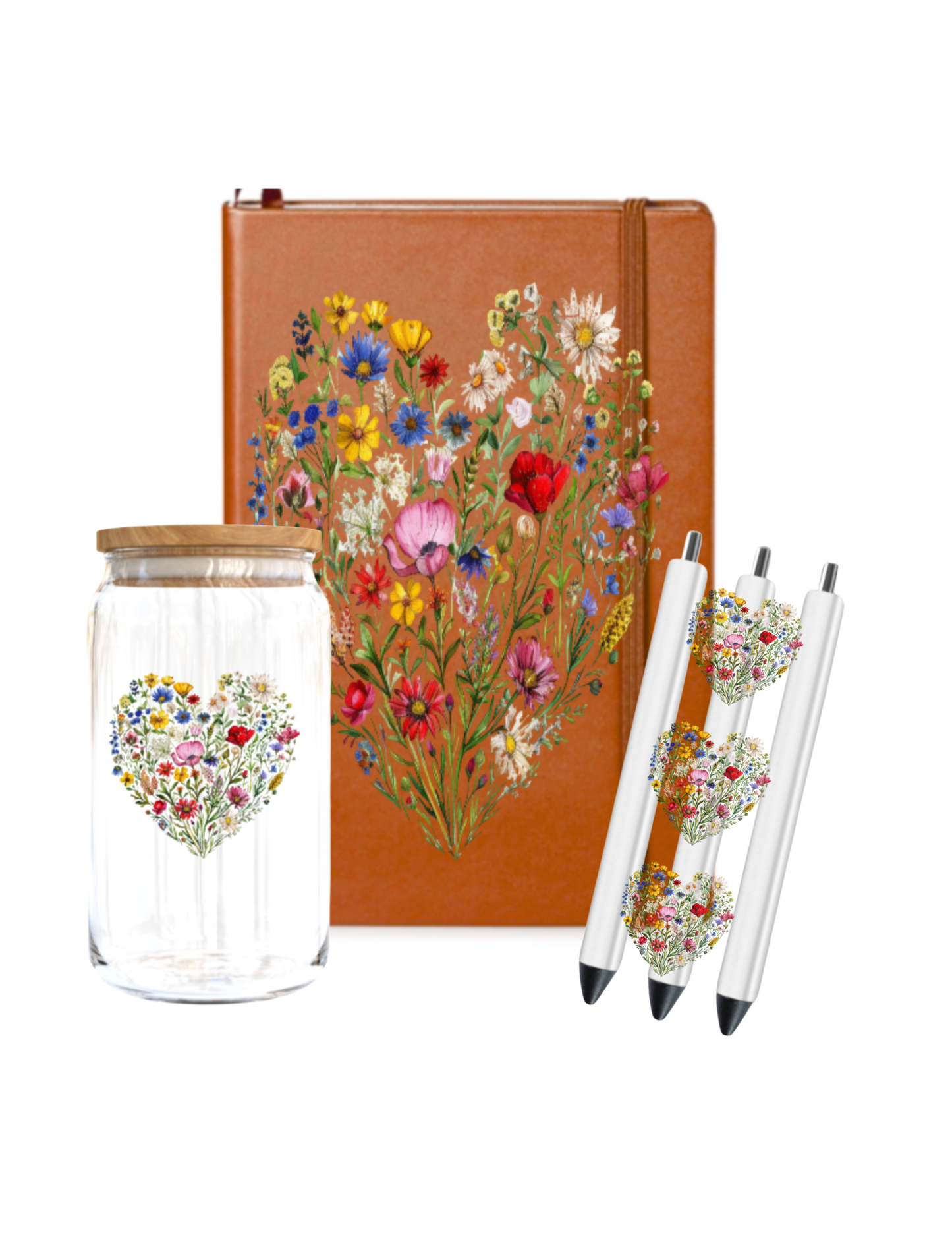 Flower heart- Journal UV DTF DECAL