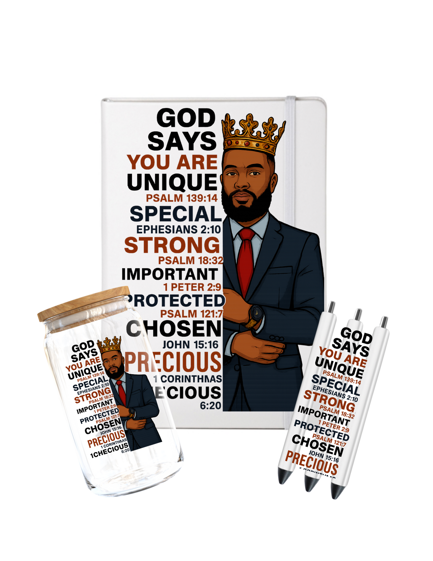 God says you are (Black man) - Journal UV DTF DECAL