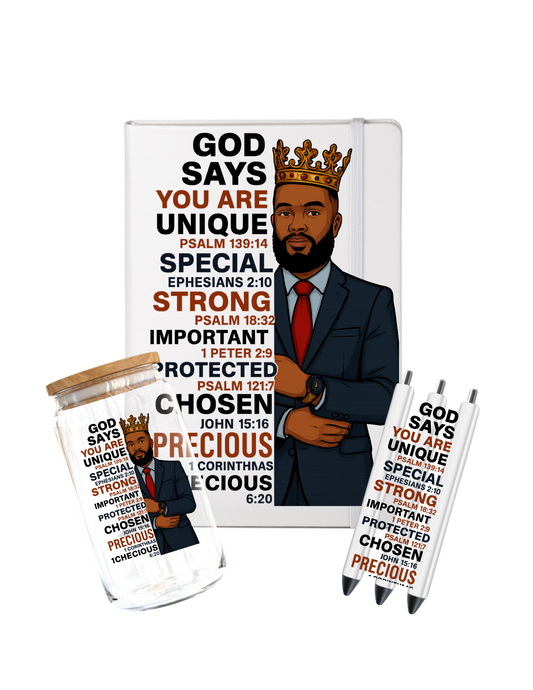 God says you are (Black man) - Journal UV DTF DECAL
