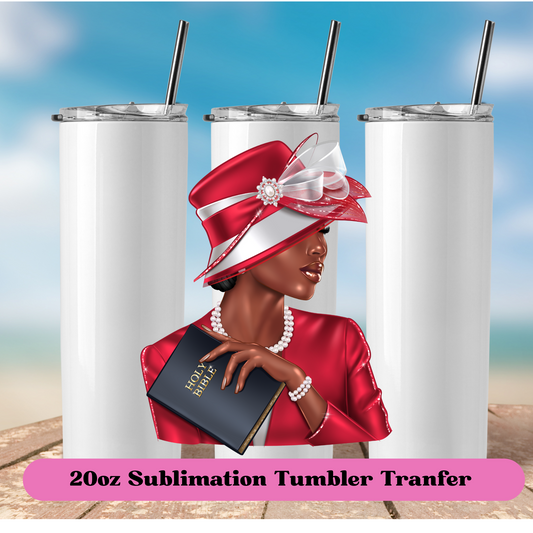 Red church hat-20oz Skinny Tumbler  (NOT A WRAP)