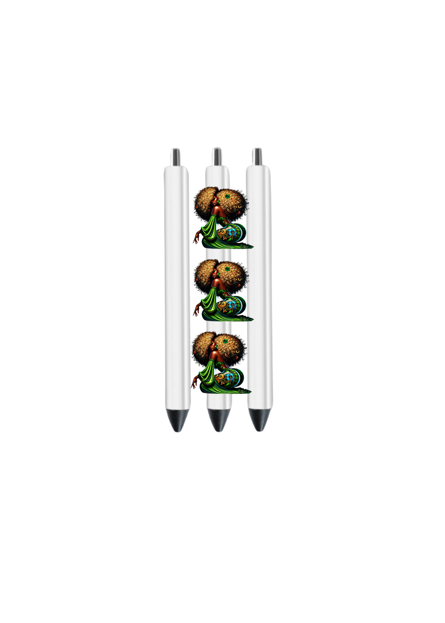 Black woman ( GREEN DRESS) -UV DTF