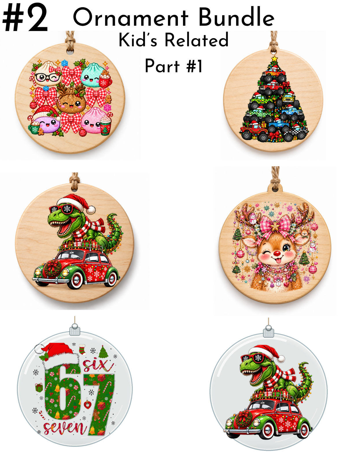 #2-Ornaments Sheets  (KIDS RELATED PART #1) ( Christmas Theme) -UV DTF