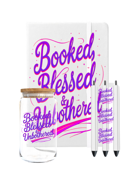 Booked Blessed, Unbothered -UV DTF
